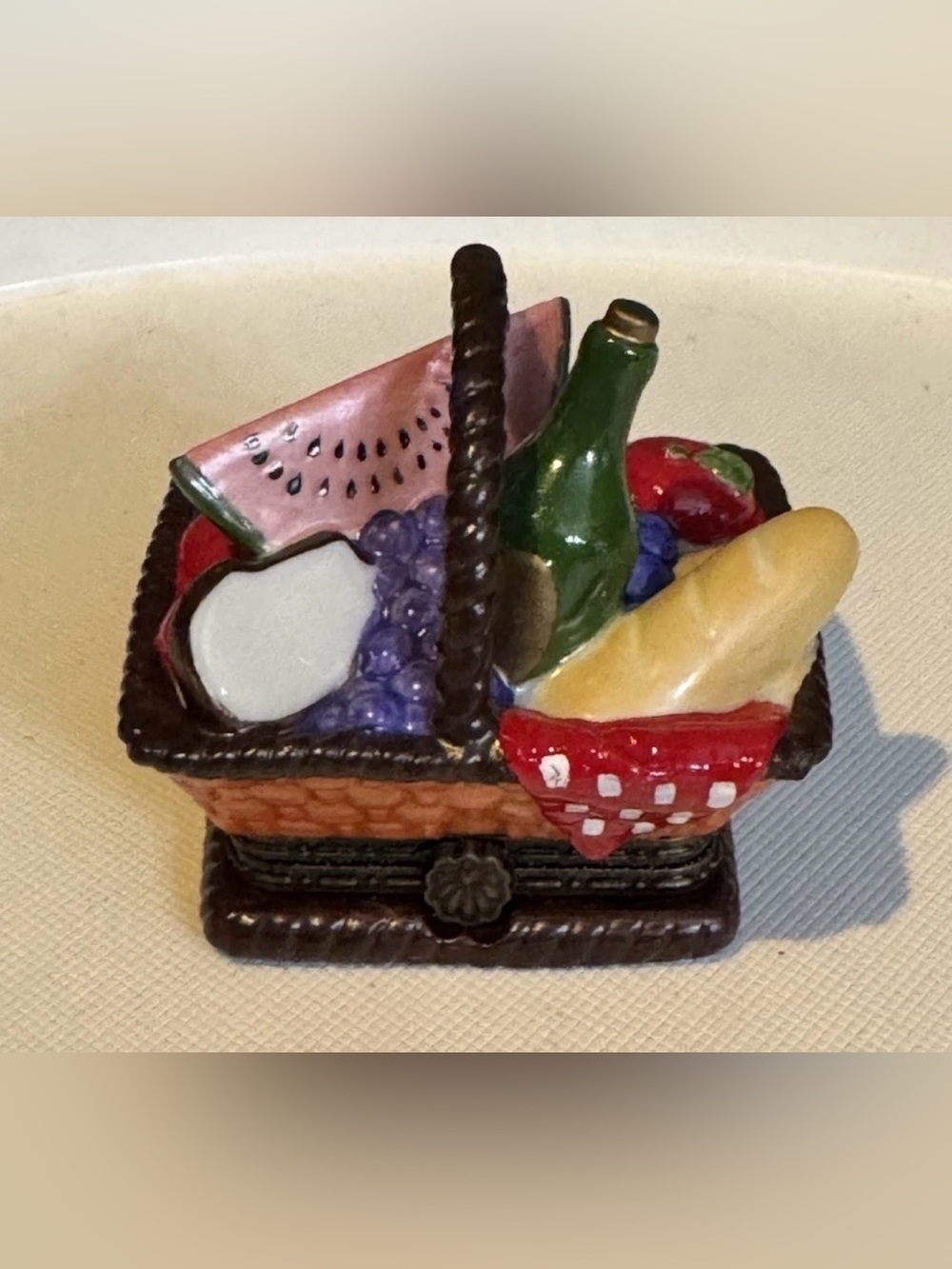 COOKING CLUB OF AMERICA "Picnic Basket" HINGED TRINKET BOX